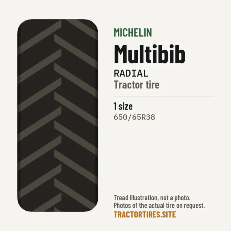 Illustration of the Michelin Multibib tread pattern with available sizes