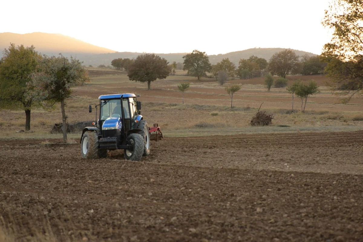 Rear Tractor Tires: Sizes, Tread and How to Pick a Pair A tractor cultivating farmland at sunset in a rural landscape. Perfect for agricultural themes.